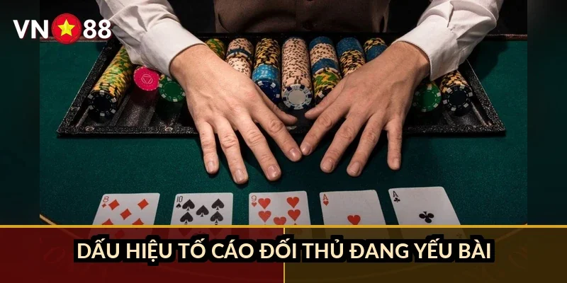 Dấu hiệu tố cáo đối thủ đang yếu bài