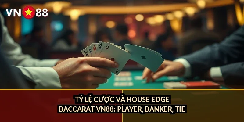 Baccarat trực tuyến uy tín VN88: Luật chơi, tỷ lệ cược và bàn chia bài 2026 3 Tỷ lệ cược và house edge baccarat VN88: Player, Banker, Tie